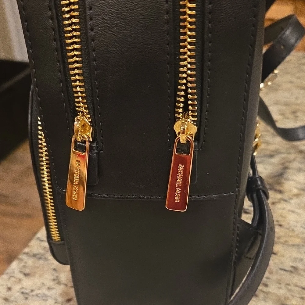 Michael Kors Black and Gold Backpack - Picture 3 of 8